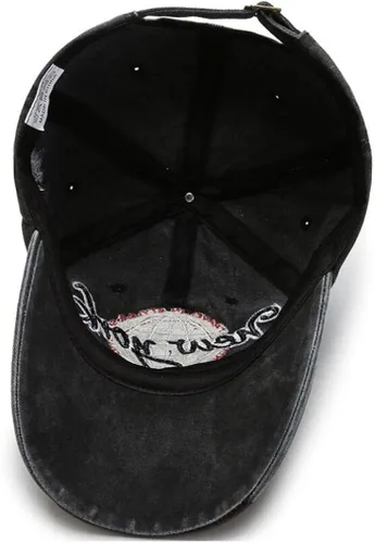 Vista 7 de XibeiTrade Gorra de béisbol retro de Nueva York de algodón con ala de cuero para deportes al aire libre