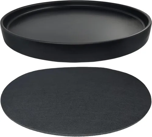Vista 14 de Yukfona - 4 bandejas de cerámica para macetas, bandejas de 4 5 6 7 8 9 10 11 12 13 pulgadas para interior y exterior, resistente, duradera, base