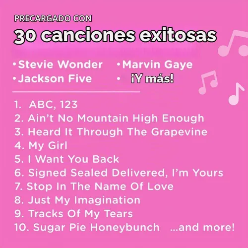 Vista 4 de Move2Play Motown Magic, Micrófono de karaoke Bluetooth Incluye 30 canciones famosas Micrófono de karaoke para niños Regalo de cumpleaños