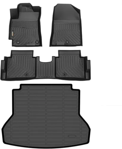 Vista 59 de Alfombrillas para todo tipo de clima y forro de carga para Volkswagen Atlas 2018-2026 (asientos de 6 pasajeros), juego completo de 3 filas
