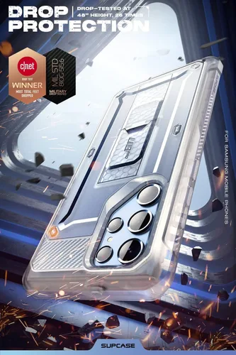 Vista 3 de SUPCASE Funda para Samsung Galaxy S22 Ultra con soporte, [Unicorn Beetle Pro] [2 marcos frontales]