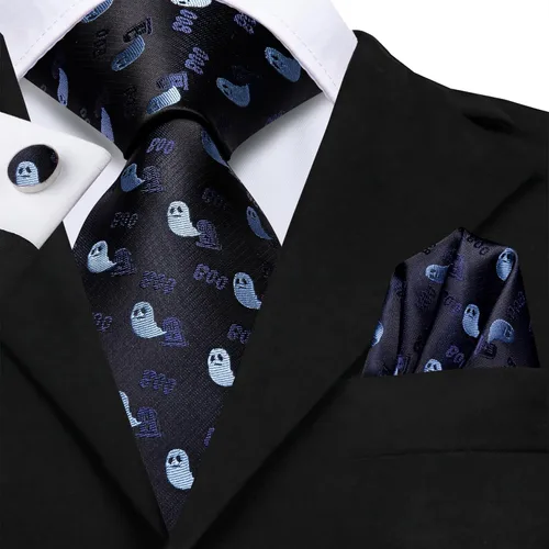 Vista 273 de Hi-Tie Corbata clásica de cachemira para hombre con pañuelo y gemelos a cuadros