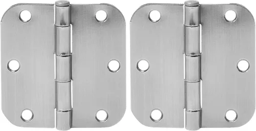 Vista 8 de Amazon Basics Bisagras de puerta interior redondeadas resistentes de radio 5/8, 3.5 x 3.5 pulgadas, paquete de 18, negro mate