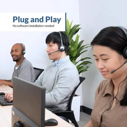 Vista 4 de Cyber Acoustics Auriculares estéreo (AC-204), estéreo de 0.138 in y adaptador Y, hogar, aula escolar K12 y educación