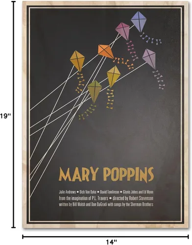 Vista 7 de Trademark Fine Art Mary Poppins por Megan Romo - Lienzo decorativo para pared, 14 x 19 pulgadas