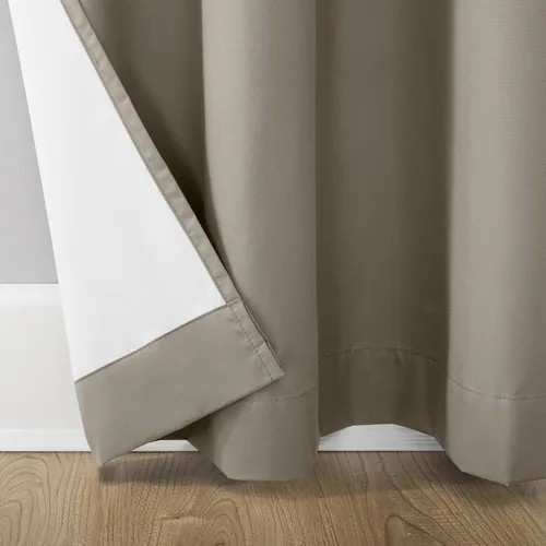 Vista 5 de Sun Zero Cyrus - Par de paneles de cortinas térmicas 100 % opacas con ojales, 40 x 96 pulgadas Beige piedra