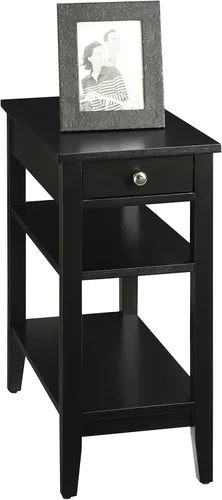 Vista 4 de Convenience Concepts American Heritage Mesa Auxiliar de Cabecera con Cajón de 23.5" - Mesa Clásica de Sala de Estar con Estante de Almacenamiento