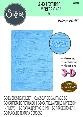 Vista 3 de Sizzix Carpeta de estampado en relieve con textura 3D de Eileen Hull 666047 Capítulo 4 2022