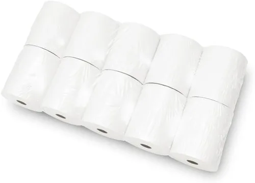 Vista 2 de Rollos de papel térmico de 3 1/8 x 230 – Paper of America [50/paquete] sin BPA de 48 GSM, núcleo de tubo sólido, papel de recibo CC para terminales
