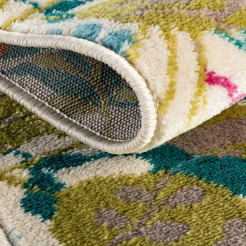 Vista 7 de Unique Loom Azalea Collection - Alfombra de área Indica (2 pies x 6 pies 1 pulgada, marfil/gris)