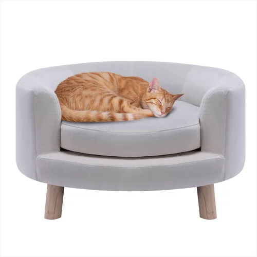 Vista 21 de Critter Sitters Sofá para Perros Rectangular de Microfibra Tostado de 36 Pulgadas para Perros de Tamaño Mediano, Cama Sofá Elevada Moderna