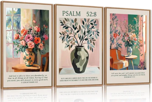 Vista 28 de FWIEXA Juego de Arte de Lienzo Bohemio Enmarcado para Pared, Cuadros Botánicos Verde Salvia Decoración de Pared, Impresiones de Arte de Plantas