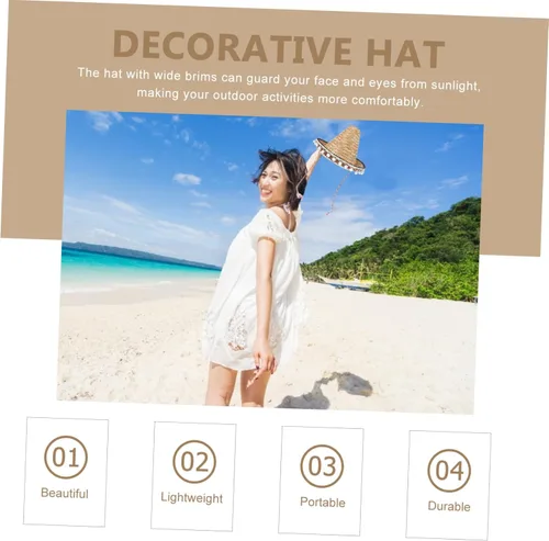 Vista 4 de TIDTALEO Sombrero mexicano, decoración colorida, disfraces mexicanos para hombres, vestidos hawaianos para niñas, sombrero de pesca, sombrero