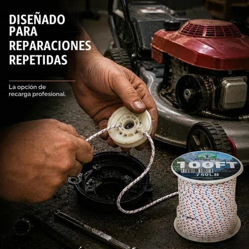 Vista 4 de Cuerda de arranque de retroceso de alta resistencia, 0.157 in × 100 pies, cable de tracción resistente para Briggs & Stratton, Honda, generador