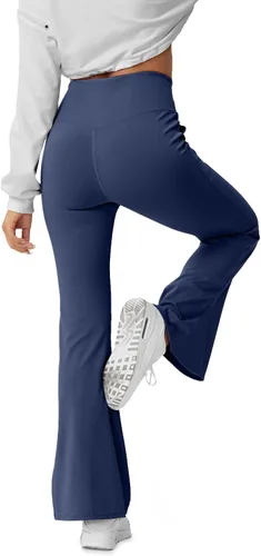 Vista 58 de HEGALY Pantalones de yoga acampanados para mujer, leggings cruzados, suaves, de cintura alta, pantalones casuales de entrenamiento con corte de bota