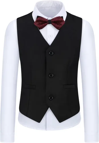 Vista 3 de Boys Suit Slim Fit Tuxedo Suit for Kids 3 Piece Blazer Jackets Suit for Boy Ring Bearer Outfit