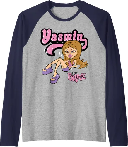 Vista 5 de Bratz Camiseta de béisbol Yasmin Sparkle Portrait raglán, Negro, S
