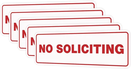 Vista 66 de Estándar No Soliciting Door/Wall Sign - Negro - Pequeño