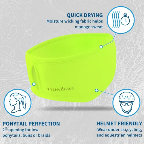Vista 62 de TrailHeads - Diadema para mujer, diseño de cola de caballo, con banda para la oreja que absorbe la humedad, ideal para correr