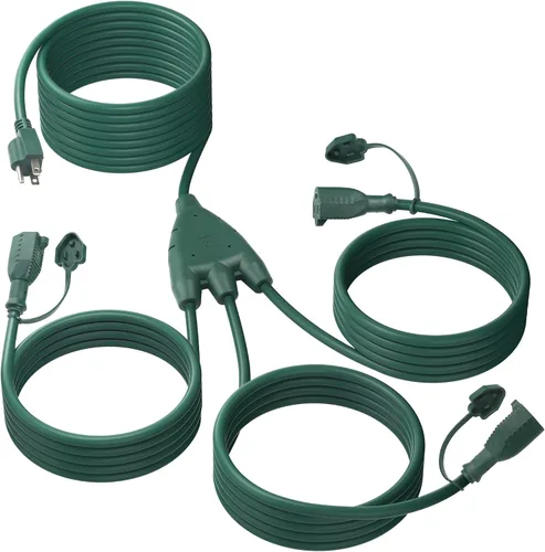 Vista 9 de El juego de cables de extensión para exterior de 2 paquetes de BN-Link es ideal para decoraciones de jardín en días festivos y equipos de jardín.