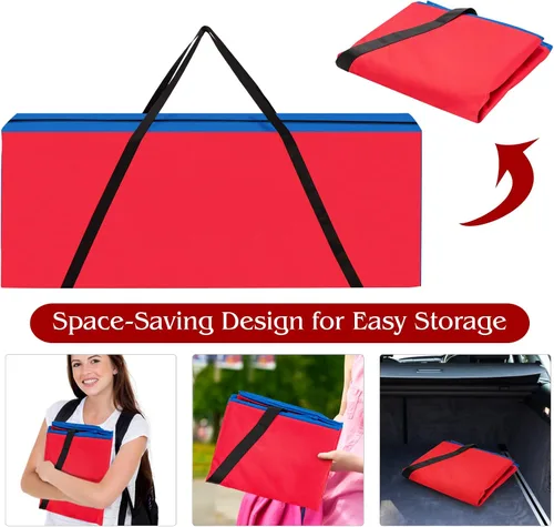 Vista 3 de COSTWAY Juego gigante gigante de 4 a puntuación con bolsa de transporte, juego de 2.5 pies para interiores y exteriores con aro de baloncesto, juego