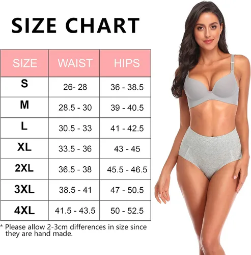 Vista 7 de MISSWHO Ropa interior de algodón de cintura alta para mujer, suave, transpirable, cobertura completa, elásticos, paquete de 5