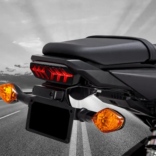 Vista 6 de Luz trasera LED de freno con intermitentes para motocicleta, compatible con Honda Grom MSX125 CB650F CB650R CBR650F CTX700N, lente ahumada