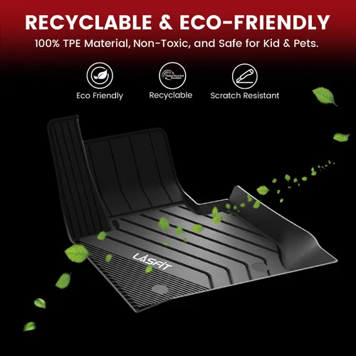 Vista 8 de LASFIT - Tapetes de suelo y maletero de auto, ajuste personalizado, de TPE, para todo tipo de clima, impermeable, juego completo, negros