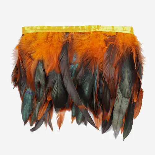 Vista 9 de Shekyeon Borde de flecos de plumas de gallo de 2 yardas para decoración de disfraces (negro)