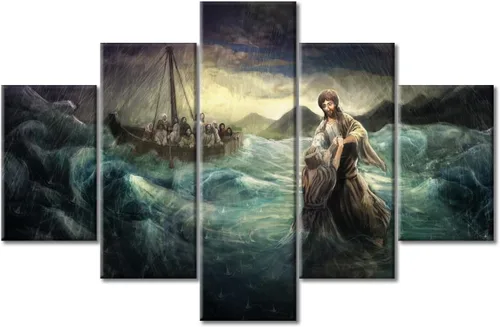 Vista 78 de TUMOVO Decoración de pared de iglesia cristiana de 3 paneles, imágenes de la resurrección de Jesús para sala de estar, dormitorio, cocina