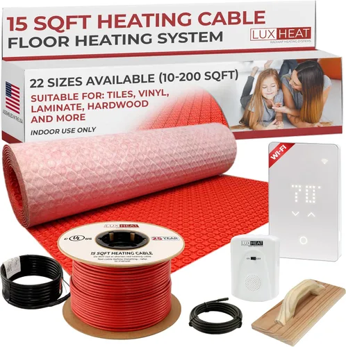 Vista 28 de LuxHeat Sistema eléctrico de calefacción por suelo radiante de 10 pies cuadrados - Sistema de calefacción de piso de 120 V para azulejos - Incluye