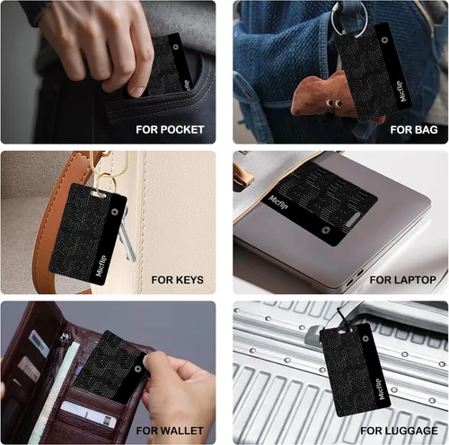 Vista 8 de Tarjeta de seguimiento de billetera con certificación MFi, funciona con Apple Find My 0.07in ultra slim tracker card, wireless charging, IP67