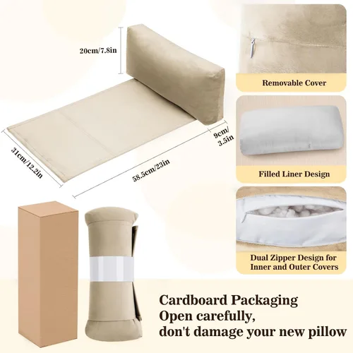 Vista 6 de Almohada para Reposacabezas de Sillón Reclinable, Almohada de Soporte Ajustable y Cómoda para Cuello y Cabeza, Reposacabezas de Terciopelo Suave