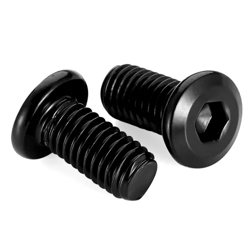 Vista 7 de Tornillos redondos planos de 5/16-18 x 1-3/4 pulgadas, pernos de conector para muebles, acabado negro 304 de acero inoxidable, rosca completa, 10