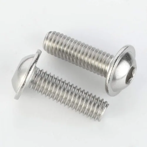 Vista 2 de M3-0.5 x 8 mm Tornillos de cabeza de botón con brida, tornillos de cabeza de zócalo, acero inoxidable 18-8 (304), acabado brillante, rosca completa