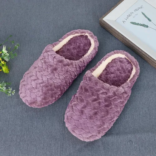 Vista 3 de JWSVBF Pantuflas para mujer, plataforma interior, bonitas, mullidas y acogedoras, antideslizantes, para dormir en casa