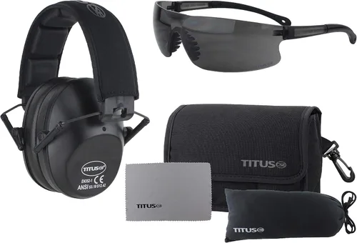 Vista 16 de TITUS Paquete combinado de orejeras y gafas de seguridad de línea delgada