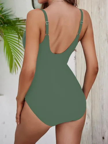 Vista 2 de Traje de baño de una pieza para mujer, con control de abdomen, traje de baño fruncido