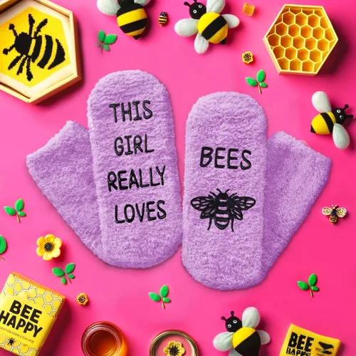 Vista 6 de HAPPYPOP Funny Turtle Gifts for Women Frog Gifts, Novelty Fuzzy Bee Socks Gifts for Women Girls