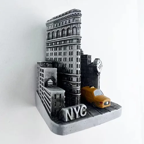 Vista 4 de Wedarego Nueva York USA Resina 3D Decoración de mesa de escritorio Decoración hecha a mano Ornamento Nueva York Turístico Souvenir Colección