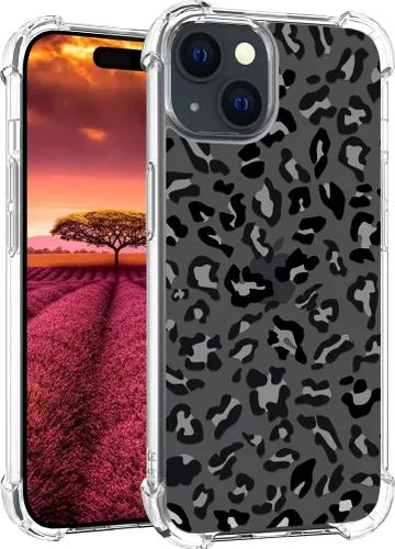 Vista 24 de Funda compatible con iPhone 15, bonita funda transparente para mujer, funda de silicona transparente para teléfono, color negro, tigre poderoso