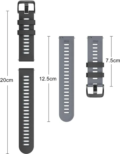 Vista 6 de OVERSTEP Correa de reloj para Garmin Forerunner 245/645/Vivoactive 3/5/6 Gris negro