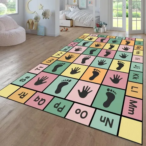 Vista 12 de Hopscotch - Alfombras de juego para niños, alfombra educativa del alfabeto ABC, sala de juegos, dormitorio, sala de estar, decoración de aprendizaje