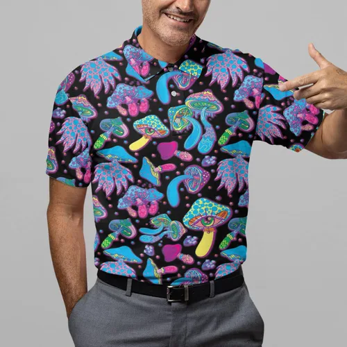 Vista 5 de Camisetas de golf divertidas para hombres, polo para hombres, camisetas de golf de manga corta para equipo, regalos para amantes del golf