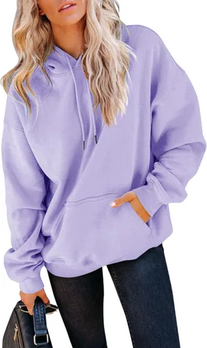Vista 13 de Yuccalley Sudaderas con capucha y bolsillo de manga larga para mujer