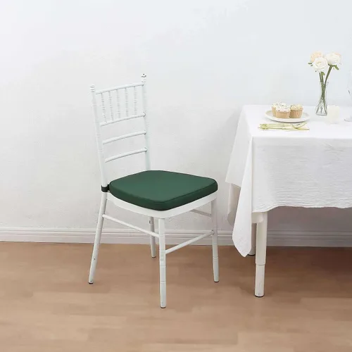 Vista 20 de Efavormart Cojín de 2" de espesor para silla Chiavari en negro, cojín de asiento de espuma con efecto memoria con lazos y funda extraíble