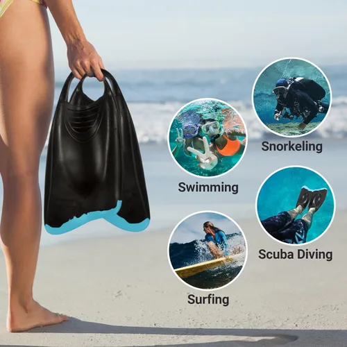 Vista 6 de Churchill Slashers - Aletas de entrenamiento de natación unisex, cola de delfín de goma natural para natación, buceo, surf, bodyboard, talla XL