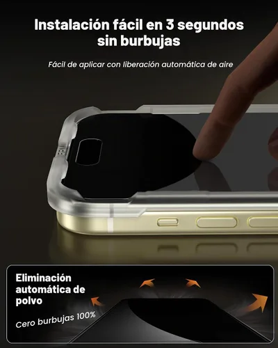 Vista 8 de UNBREAKcable Protector de pantalla de privacidad para iPhone 15-3 Pack
