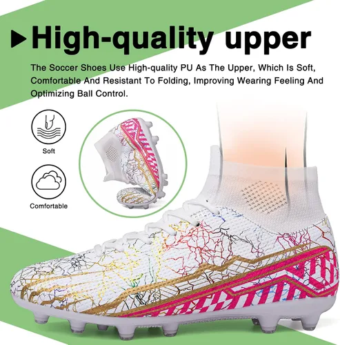 Vista 2 de CBUSTER Zapatos de fútbol al aire libre para hombre y mujer tacos de fútbol para niño grande AGTF