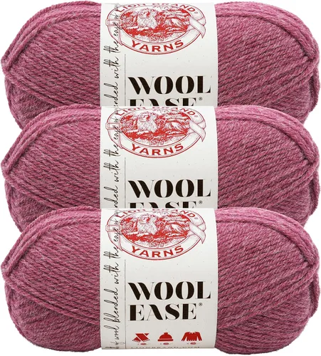 Vista 46 de Lion Brand Yarn, Wool-Ease - Ovillo de punto y ganchillo color rosa, 1